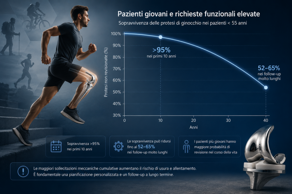 durata delle protesi di ginocchio in pazienti giovani
